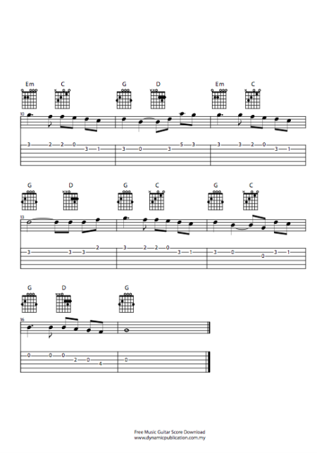 Free Music Guitar Score Download -  You raise Me Up - Image 2