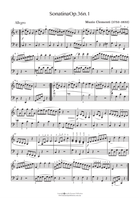 Clementi Piano Sonatina Op. 36 No. 1 in C Major