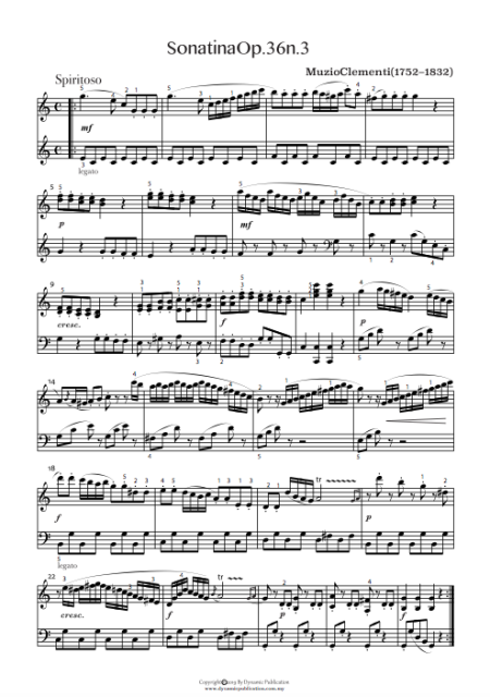 Clementi Piano Sonatina Op. 36 No. 3 in C Major